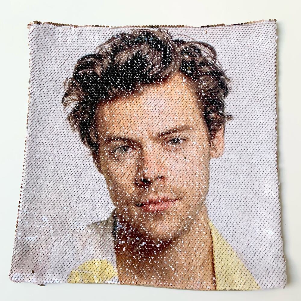 Harry Styles 2 in 1 Sequined Reversable Pillow Case For Throw Pillows
